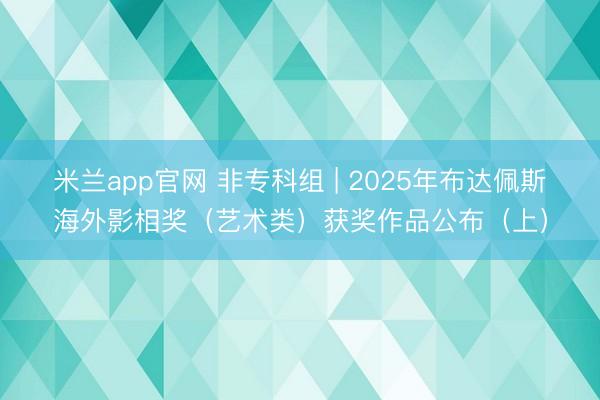 米兰app官网 非专科组 | 2025年布达佩斯海外影相奖(艺术类)获奖作品公布(上)