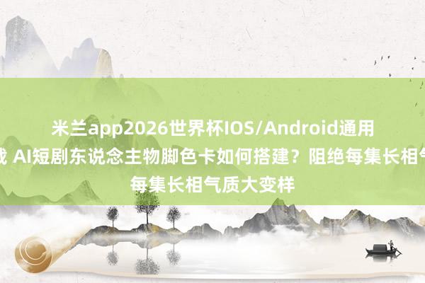 米兰app2026世界杯IOS/Android通用手机版下载 AI短剧东说念主物脚色卡如何搭建？阻绝每集长相气质大变样