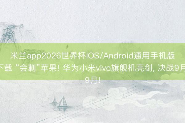 米兰app2026世界杯IOS/Android通用手机版下载 “会剿”苹果! 华为小米vivo旗舰机亮剑, 决战9月!