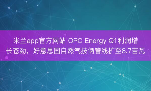 米兰app官方网站 OPC Energy Q1利润增长苍劲，好意思国自然气技俩管线扩至8.7吉瓦