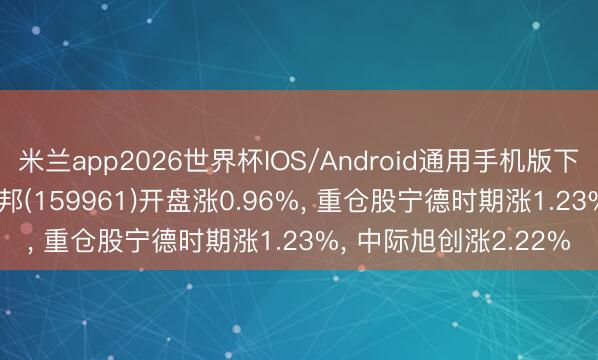 米兰app2026世界杯IOS/Android通用手机版下载 深100ETF刚直富邦(159961)开盘涨0.96%， 重仓股宁德时期涨1.23%， 中际旭创涨2.22%