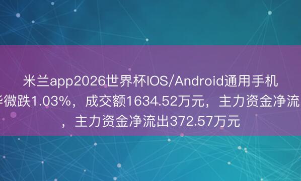 米兰app2026世界杯IOS/Android通用手机版下载 成齐华微跌1.03%，成交额1634.52万元，主力资金净流出372.57万元