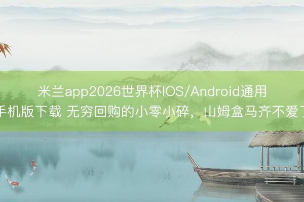 米兰app2026世界杯IOS/Android通用手机版下载 无穷回购的小零小碎，山姆盒马齐不爱了