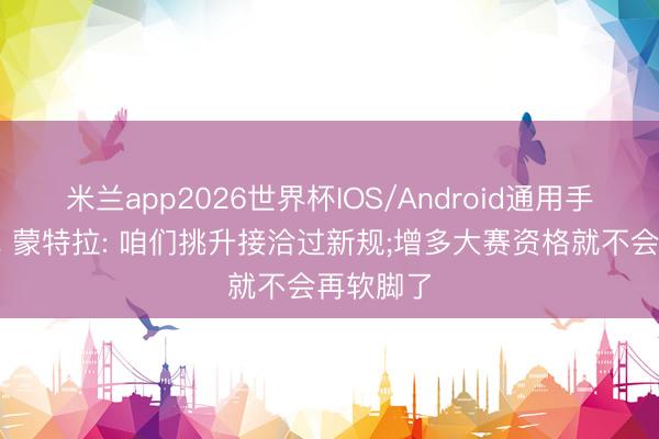 米兰app2026世界杯IOS/Android通用手机版下载 蒙特拉: 咱们挑升接洽过新规;增多大赛资格就不会再软脚了